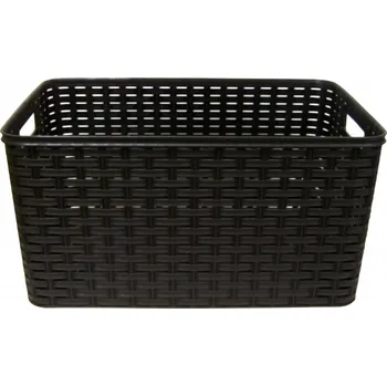 Odpadkový koš MEGA PLAST Mega Plast, univerzální koš, polyratan, 19 x 29 x 39 cm, wenge