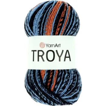 Galanterie YarnArt Troya 2115 modrá oranžová