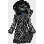 Černá dámská bunda s kožíškovým límcem (J9-068) odstíny černé XL (42)