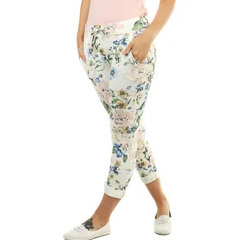 Glara Dámské letní kalhoty se vzorem květin 469720