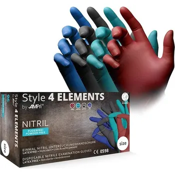 Zdravotnický materiál Vyšetřovací rukavice Style 4 Elements, nitril, nepudrované, mix barev, vel. XL, 96 ks