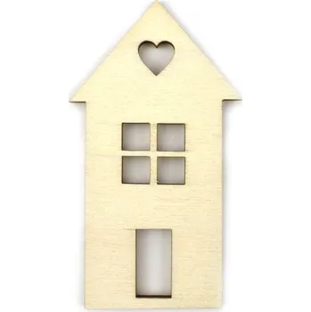 Vánoční dekorace Dřevěný výřez domeček, 7 cm