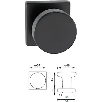 Dveřní kování Dveřní kování MP Koule pevná-HR (černá), černá, KP koule pevná kus, MP Černá