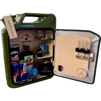 Dárkový potravinový koš Kanystr bar KHAKI s LED, KMOTR GENTLEMAN