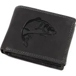 Pánská peněženka kožená pro myslivce, rybáře, motorkáře 9,5x12 cm, barva 22 černá ryba