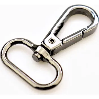 Pro Háčkování Karabina s oválným průvlekem 20 mm černý nikl