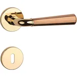 Dveřní kování MP MARIGOLD 2 - R 7S (OLV/CUM - Mosaz leštěná lakovaná / měď matná), klika-klika, Otvor na cylidrickou vložku, MP OLV/CUM