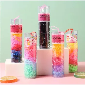 Tenké gumičky do vlasů TUBA - BLACK