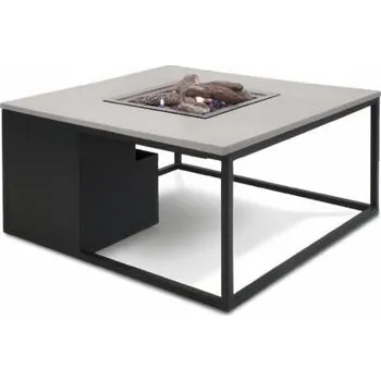 Zahradní stůl Industriální černo/šedý zahradní stůl s plynovým ohništěm - HA