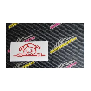 Samolepicí dekorace na vozidlo Dítě v autě 030 pravá malá slečna hlavička (09 - bílá) SAMOLEPKA NA AUTO, NÁLEPKA, FÓLIE, POLEP, TUNING, VLASTNÍ TEXT, TISK, AUTOSAMOLEPKY.cz, POLEPY, OBRÁZEK, LOGO, 3D STICKERS