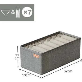 Úložný box Úložný box na spodní prádlo a doplňky | Různé velikosti - 7 mřížek-světle šedá