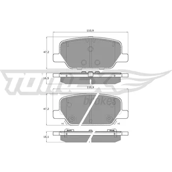 Brzdová destička Sada brzdových destiček, kotoučová brzda TOMEX Brakes 60-06
