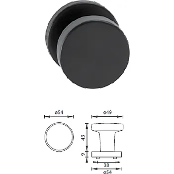 Dveřní kování Dveřní kování MP Koule pevná-R (černá), černá, KP koule pevná kus, MP Černá