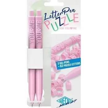 Gelové pero Letter Pen Puzzle, růžová, puzzle, stiskací mechanismus, 2 ks WEDO 2533009 ,balení 2 ks WEDO