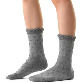 Šedé dívčí ponožky z jemné bavlny Art. 014 DN460, GRAY MELANGE 3D Velikost: 26/28