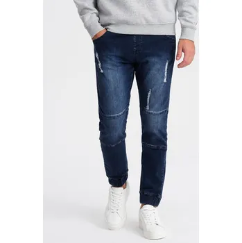 Pánské kalhoty Ombre Clothing Pánské kalhoty joggers Pooly tmavě modrá XL V1 OM-PADJ - 0153