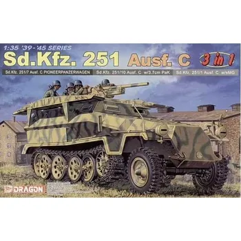 Plastikový model Model Kit military 6224 - Sd.Kfz.251 Ausf.C (3 IN 1) (1:35)