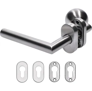 Dveřní kování Nerezové kování LEVÉ klika-koule se štítkem, brus