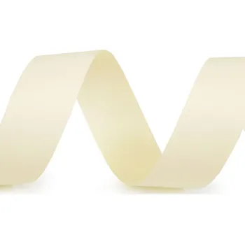 Stuha Stuha 24mm, atlasová, hedvábná, oboulící, krémová