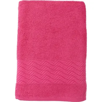 Růžová velká froté osuška s vlnkovým vzorem GALATEIA 1RU3111 růžová 1-kus-zbozi