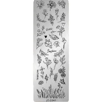 Velká razítkovací destička flowers C041