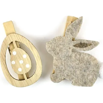 Velikonoční dekorace Kolíčky dřevěné velikonoční, 6 ks