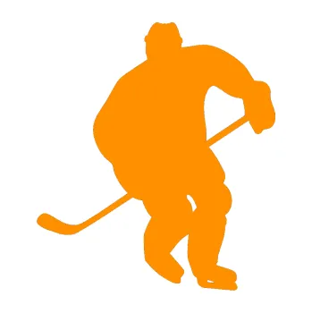 Samolepicí dekorace na vozidlo Hokejista 007 levá (06 - oranžová) SAMOLEPKA NA AUTO, NÁLEPKA, FÓLIE, POLEP, TUNING, VLASTNÍ TEXT, TISK, AUTOSAMOLEPKY.cz, POLEPY, OBRÁZEK, LOGO, 3D STICKERS