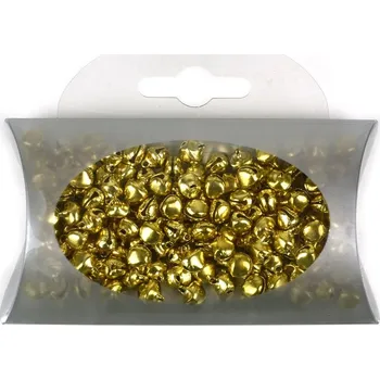Vánoční dekorace Rolničky mini zlaté, 7 mm, cca 140 ks