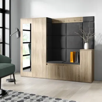 Předsíňová stěna Předsíňová stěna Emi 27 - sonoma Barva panelů: Tmavě šedá - Trinity 15