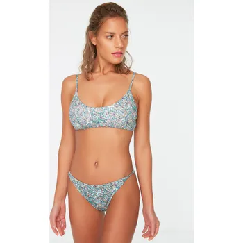 Dámské plavky Dámské plavky spodní díl Trendyol Patterned Trendyol šedá | tyrkysová | kaki 1807978