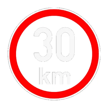 samolepka Maximální rychlost 30km - nejvyšší konstrukční rychlost (09 - bílá) SAMOLEPKA NA AUTO, NÁLEPKA, FÓLIE, POLEP, TUNING, VLASTNÍ TEXT, TISK, AUTOSAMOLEPKY.cz, POLEPY, OBRÁZEK, LOGO, 3D STICKERS