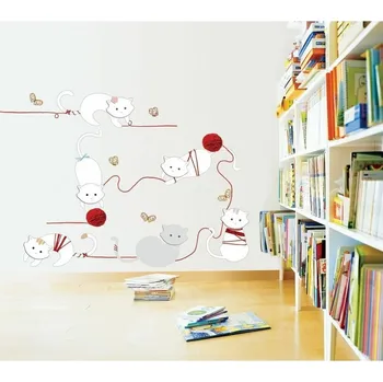 Samolepící dekorace Samolepka Ambiance Cats and balls, 30 cm ID_50729