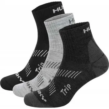 Pánské ponožky Husky Ponožky Trip 3pack černá/sv. šedá/tm. šedá