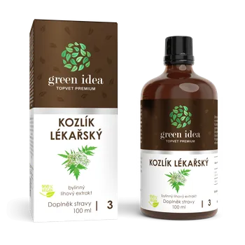 Přírodní produkt GREEN IDEA Topvet Premium Kozlík lékařský bylinný lihový extrakt kapky 100 ml