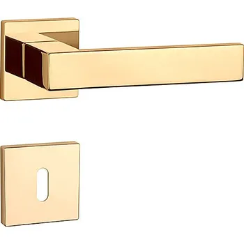 Dveřní kování Dveřní kování MP Pina - HR 7S (OLV - Mosaz leštěná lakovaná), klika-klika, Otvor pro obyčejný klíč BB, MP OLV (mosaz leštěná a lakovaná)