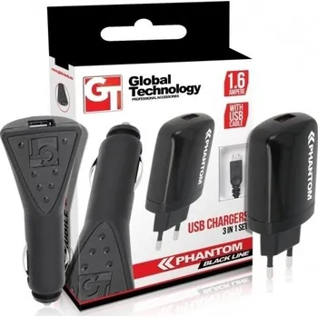 OSTATNÍ Adaptér CL + CD s dat. kabelem mini/micro USB černá