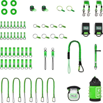 Sada nářadí Závěsná sada NLG pro zajištění 50 ks nářadí s nosností do 18 kg – nylon, zeleno-černá