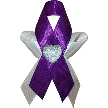 Svatební dekorace Svatební vývazek fialovo-bílý se srdíčkem