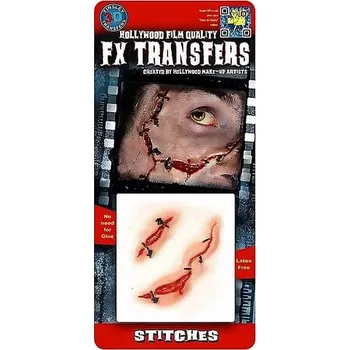 Karnevalový doplněk Tinsley Transfers Jizva - Stehy