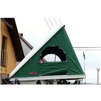 Autostan Autostan spací nástavba na střechu automobilu COLUMBUS WILD GREEN MEDIUM 2+1 + alu prodloužený žebřík