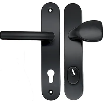 Dveřní kování Ochranné kování COBRA C101+ (ČERNÁ), klika oboustranná/koule, Otvor na cylindrickou vložku PZ, COBRA ČERNÁ, 90 mm