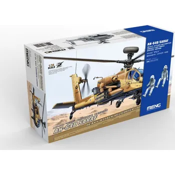 Plastikový model Meng 1/35 Boeing AH-64D Saraf Heavy Attack Helicopter (Israeli Air Force) Special Edition (obsahuje 2 resinové figury)