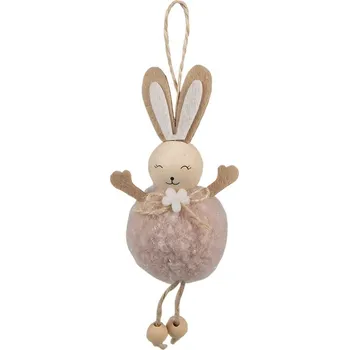 Dětské zboží Růžový plyšový závěsný velikonoční králíček s kytičkou Magiccal - 7*4*15 cm