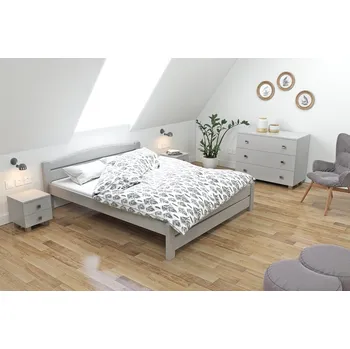 Postel Postel Basty masiv smrk 80x200 šedá + rošt ZDARMA