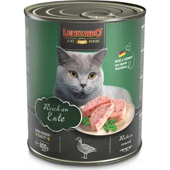 LEONARDO Cat Food Adult konzerva Duck, 800 g