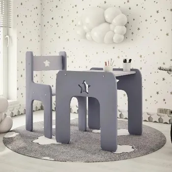 Psací stůl Stůl a židle hvězdička šedá