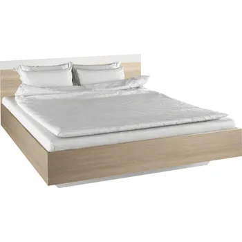 Postel Manželská postel, 160x200, dub sonoma / bílá, GABRIELA