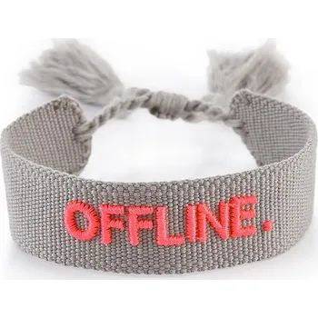 Náramek ŠEDÝ PLETENÝ NÁRAMEK OFFLINE Hichic
