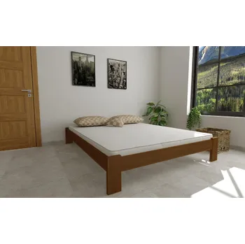 Postel Postel z masivu borovice Adam 160x200 cm dub + rošt ZDARMA