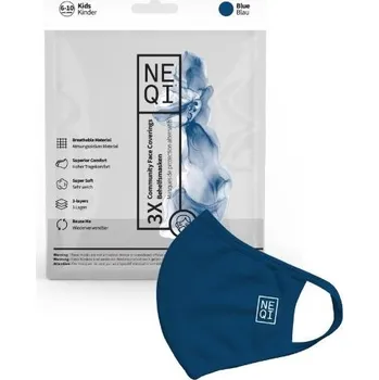rouška NEQI Rouška pro děti třívrstvá modrá 3ks